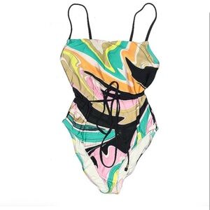 Trina Turk  One Piece Swimsuit with Artistic Design